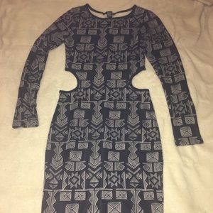 Black, knee length dress